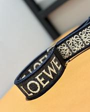 Loewe Anagram Strap In Jacquard And Calfskin Navy/ Silver - 105x4cm - 4