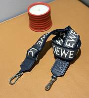 Loewe Anagram Strap In Jacquard And Calfskin Navy/ Silver - 105x4cm - 2