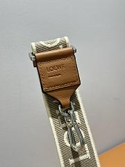 Loewe Anagram Strap In Jacquard And Calfskin Brown/ Silver - 105x4cm - 5