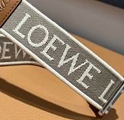 Loewe Anagram Strap In Jacquard And Calfskin Brown/ Silver - 105x4cm - 3