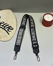 Loewe Anagram Strap In Jacquard And Calfskin All Black/ Silver - 105x4cm - 2