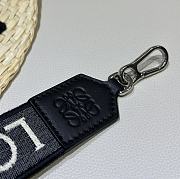 Loewe Anagram Strap In Jacquard And Calfskin All Black/ Silver - 105x4cm - 3