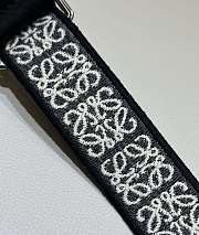 Loewe Anagram Strap In Jacquard And Calfskin All Black/ Silver - 105x4cm - 6