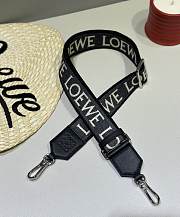 Loewe Anagram Strap In Jacquard And Calfskin All Black/ Silver - 105x4cm - 5