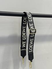 Loewe Anagram Strap In Jacquard And Calfskin All Black/ Gold - 105x4cm - 1