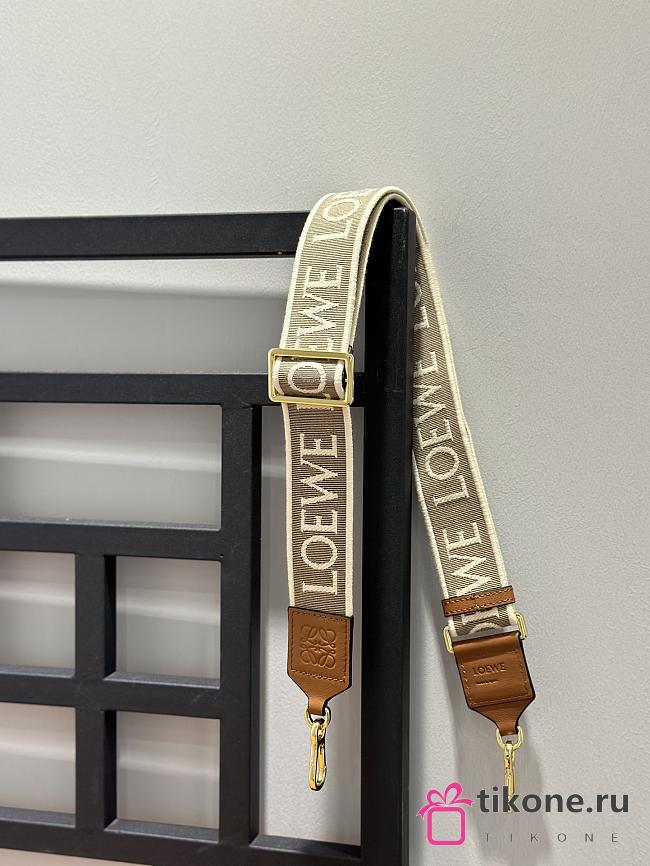 Loewe Anagram Strap In Jacquard And Calfskin Brown/ Gold - 105x4cm - 1