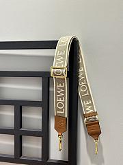 Loewe Anagram Strap In Jacquard And Calfskin Brown/ Gold - 105x4cm - 1