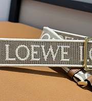 Loewe Anagram Strap In Jacquard And Calfskin Brown/ Gold - 105x4cm - 3