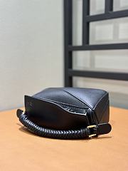 Loewe Mini Puzzle Bag In Mellow Calfskin Black - 17.5x12.5x7.5cm - 5