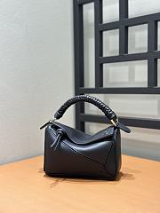 Loewe Mini Puzzle Bag In Mellow Calfskin Black - 17.5x12.5x7.5cm - 4