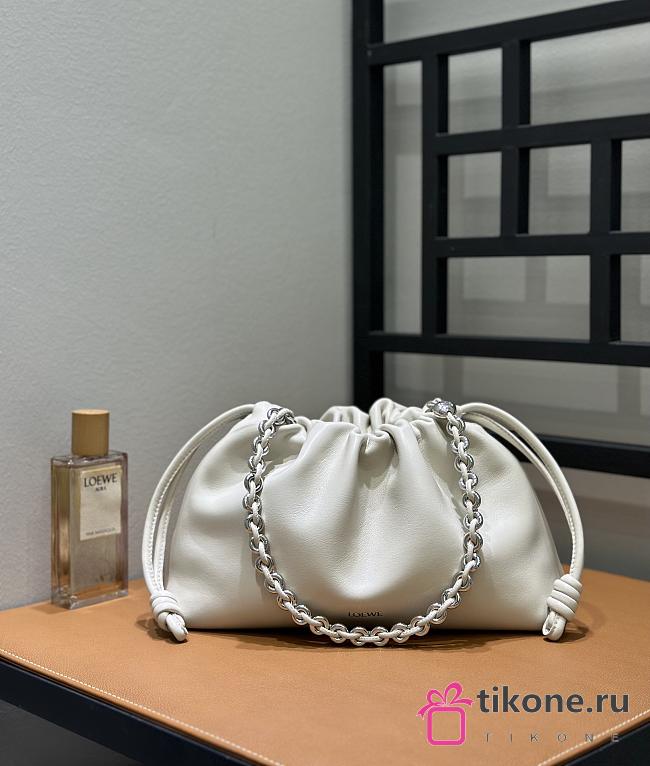 Loewe Medium Flamenco Purse In Mellow Nappa Lambskin White - 30x20x10.5cm - 1