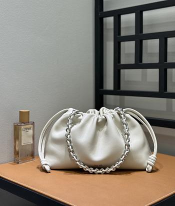 Loewe Medium Flamenco Purse In Mellow Nappa Lambskin White - 30x20x10.5cm