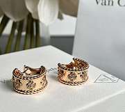 VCA Perlee Clovers Hoop Earrings 18k Rose Gold Diamond - 1