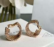 VCA Perlee Clovers Hoop Earrings 18k Rose Gold Diamond - 5