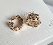 VCA Perlee Clovers Hoop Earrings 18k Rose Gold Diamond - 2