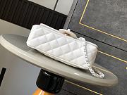 Chanel Mini Flap Bag With Top Handle Lambskin Lacquered Metal White - 20x12x6cm - 5