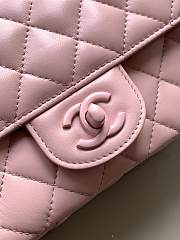 Chanel Mini Flap Bag With Top Handle Lambskin Lacquered Metal Pink - 20x12x6cm - 3