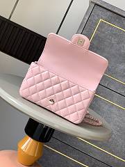 Chanel Mini Flap Bag With Top Handle Lambskin Lacquered Metal Pink - 20x12x6cm - 2