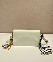 Prada Soft Sound Small Leather Shoulder Bag With Charms White - 24x13.5x6cm - 4