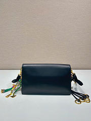 Prada Soft Sound Small Leather Shoulder Bag With Charms Black - 24x13.5x6cm - 2