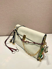 Prada Soft Sound Large Leather Shoulder Bag With Charms White - 35x19.5x10.5cm - 3