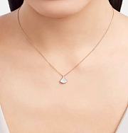 Divas' Dream Necklace In 18 Kt Rose Gold With 18 Kt Rose Gold Pendant Set With One Diamond And Mother Of Pearl - 2