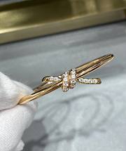 Tiffany Knot Wire Bangle in Yellow Gold with Diamonds - 5