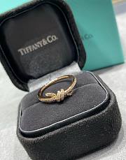 Tiffany Knot Ring in White/ Yellow Gold with Diamonds - 4