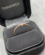 Tiffany T Diamond Wire Band Ring in White/ Yellow Gold - 4