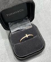 Tiffany T Diamond Wire Band Ring in White/ Yellow Gold - 2