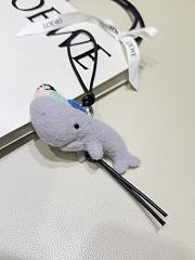 Kid With Whale Charm In Felt And Calfskin Gray - 3