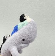 Kid With Whale Charm In Felt And Calfskin Gray - 4