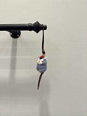 Hamster Charm In Felt And Calfskin Grey Blue - 1