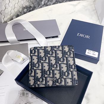 Dior Wallet Beige and Black Dior Oblique Jacquard -  11.5x9.5cm