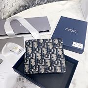 Dior Wallet Beige and Black Dior Oblique Jacquard -  11.5x9.5cm - 4