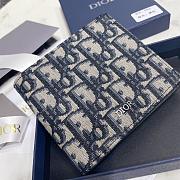 Dior Wallet Beige and Black Dior Oblique Jacquard -  11.5x9.5cm - 5