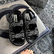 Chanel Sandals Tweed Black White - 2