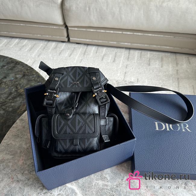 Mini Dior Hit The Road Backpack Dior CD Diamond Black - 17.5x18.5x9cm - 1