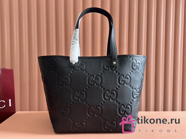 Gucci Medium Jumbo GG Tote Bag Black - 30x29x25cm - 1