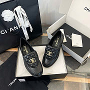 Chanel CC Gold Loafers Black - 4