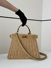 Fendi Peekaboo ISeeU Small Sand Leather and Interlaced Fibre Bag - 27x11x21cm - 1