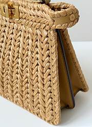 Fendi Peekaboo ISeeU Small Sand Leather and Interlaced Fibre Bag - 27x11x21cm - 2