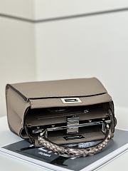 Fendi Peekaboo Mini Dove Grey Selleria Bag -23x18x11cm - 5