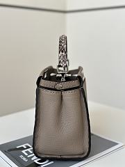 Fendi Peekaboo Mini Dove Grey Selleria Bag -23x18x11cm - 4