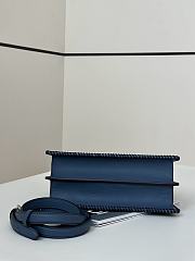 Fendi Peekaboo ISeeU Small Blue Leather Bag with Contrasting Threaded - 27×11×20cm - 5