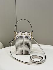 Fendi Mon Tresor White Leather Mini Bag - 18x14x12cm - 2