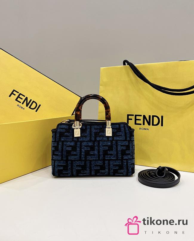 Fendi By The Way Mini Boston Blue FF Bag - 18x8x12cm - 1