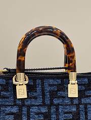 Fendi By The Way Mini Boston Blue FF Bag - 18x8x12cm - 6