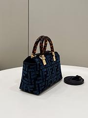 Fendi By The Way Mini Boston Blue FF Bag - 18x8x12cm - 4