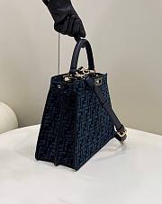 Fendi Peekaboo ISeeU Medium Blue FF Bag - 33.5x25.5x13cm - 4